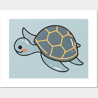 Cute Sea Turtle Doodle Posters and Art